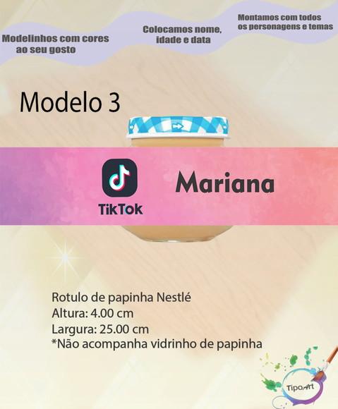 Rótulo Vidro Papinha-tik Tok
