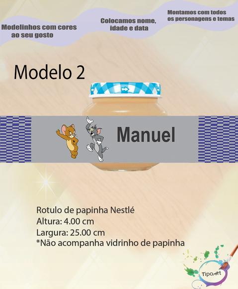 Rótulo Vidro Papinha-tom e Jerry