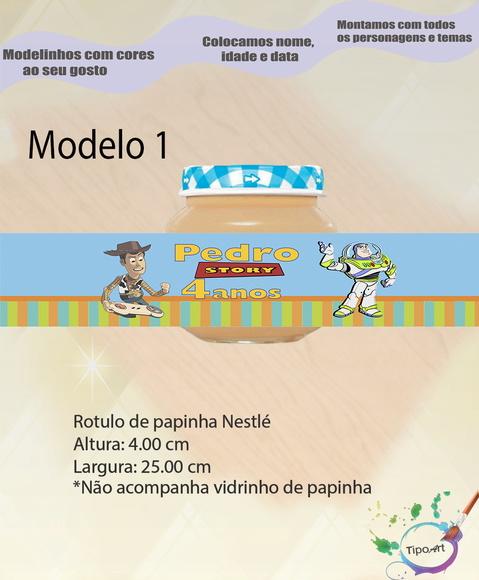Rótulo Vidro Papinha-toy Story
