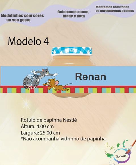 Rótulo Vidro Papinha-tom e Jerry