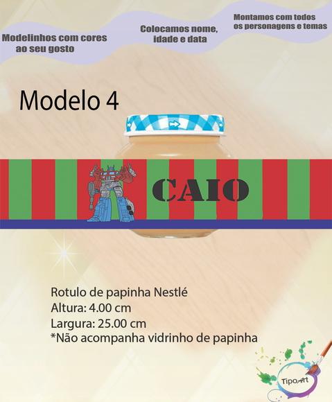 Rótulo Vidro Papinha-transformers
