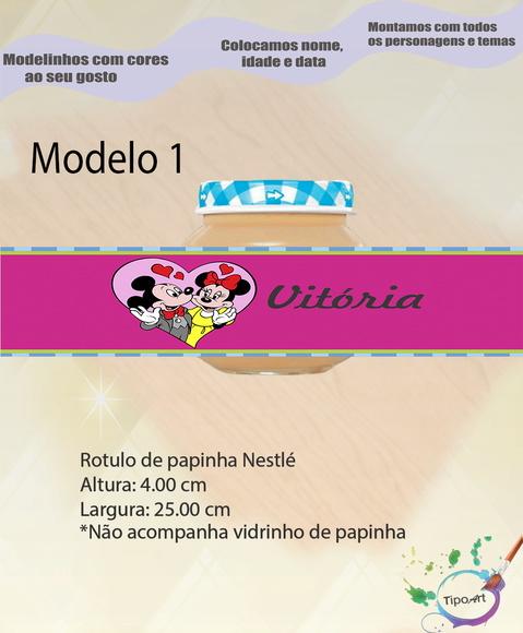 Rótulo Vidro Papinha-turma do Mickey