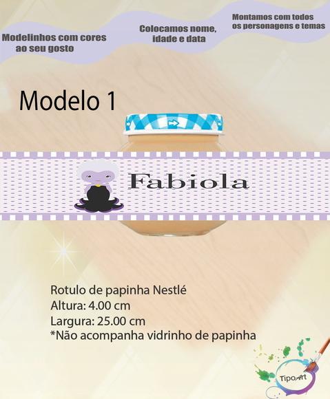 Rótulo Vidro Papinha-vilões