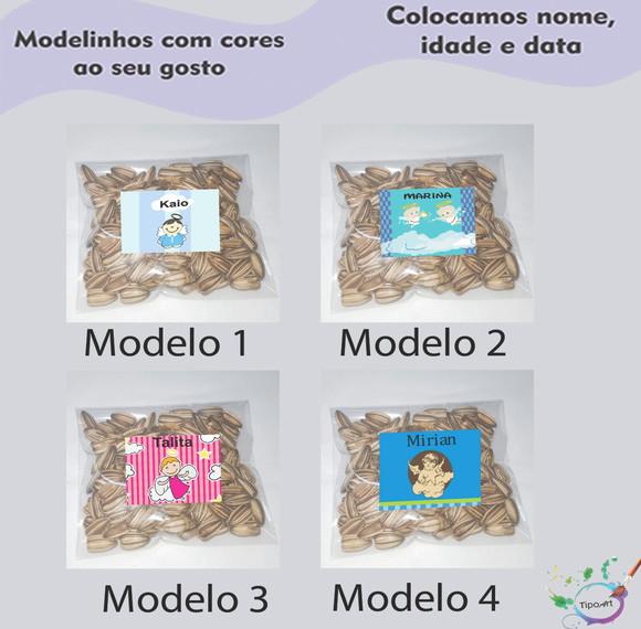 Saquinho Personalizado com Semente Girassol/batizado