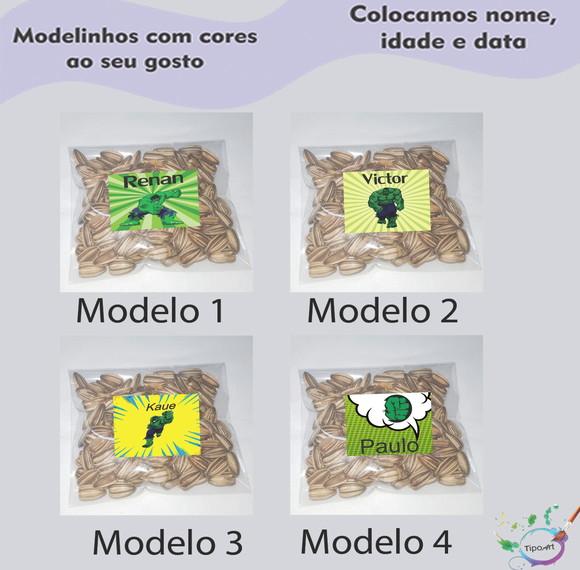 Saquinho Personalizado com Semente Girassol/hulk