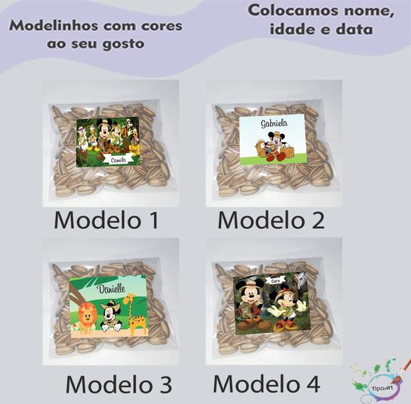 Saquinho Personalizado com Semente Girassol/mickey Safari