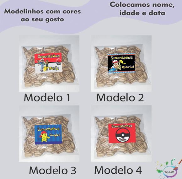 Saquinho Personalizado com Semente Girassol/pokemon