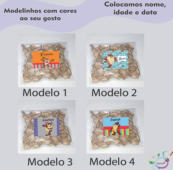 Saquinho Personalizado com Semente Girassol/taz Mania
