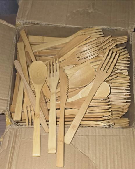 Talheres de Bambu-kit com 100 de Cada-pronta Entrega