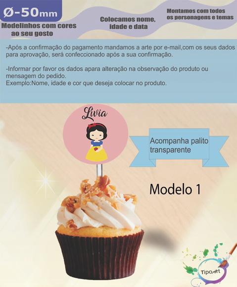 Topper 5 cm -branca de Neve