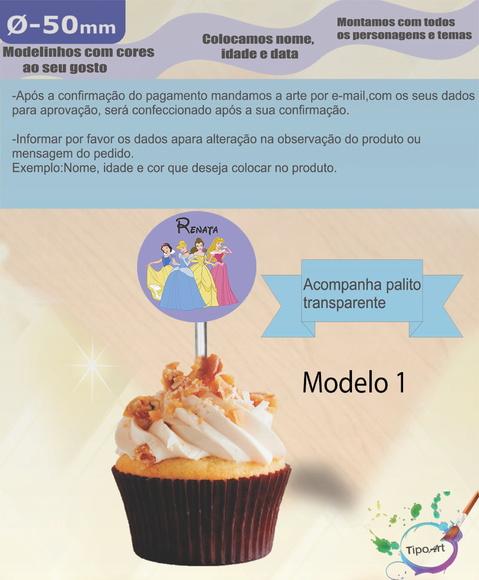 Topper 5 cm -princesas