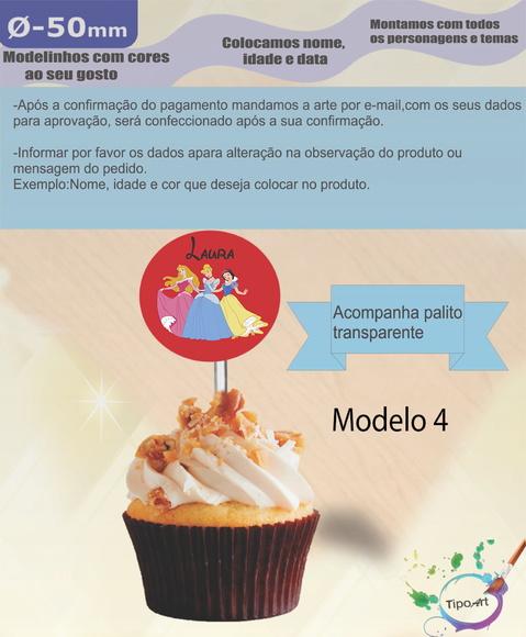 Topper 5 cm -princesas
