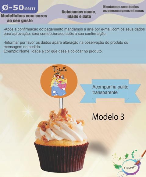 Topper 5 cm -princesas