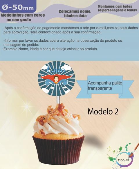 Topper 5 cm -super Heroi