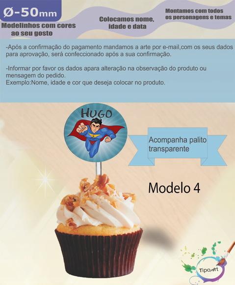 Topper 5 cm -super Heroi