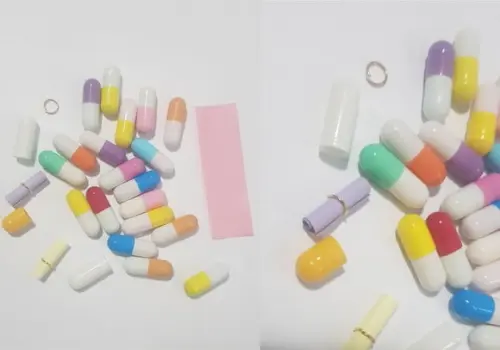 100 Mini Cápsulas Pílulas Mensagens/sem Nada Escrito