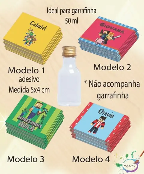 7adesivo Garrafinha-minecraft