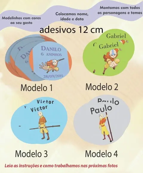 Adesivo 12 Cm-avatar Aang