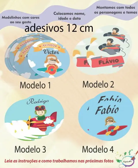 Adesivo 12 Cm-aviador