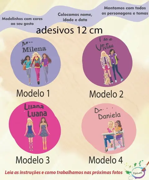 Adesivo 12 Cm-barbie
