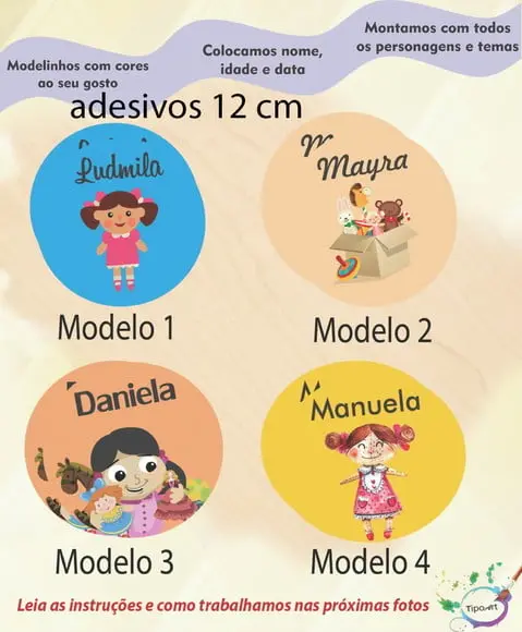 Adesivo 12 Cm-boneca