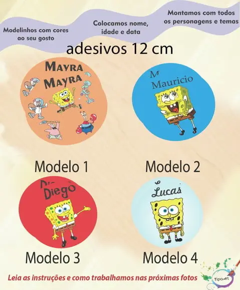 Adesivo 12 Cm-bob Esponja