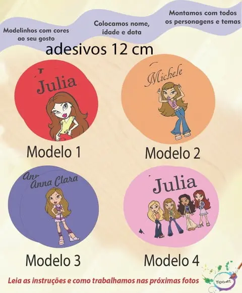 Adesivo 12 Cm-bratz