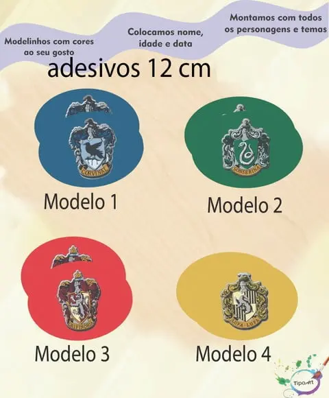 Adesivo 12 Cm-brasões Harry Potter