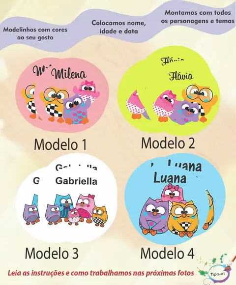 Adesivo 12 Cm-bubu e as Corujinhas