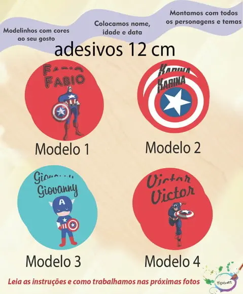 Adesivo 12 Cm-capitão America
