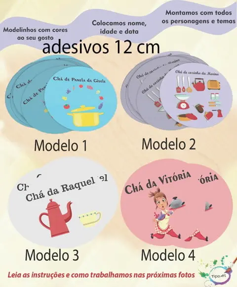 Adesivo 12 Cm-chá de Cozinha/panela