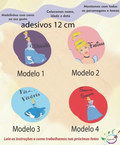 Adesivo 12 Cm-cinderela