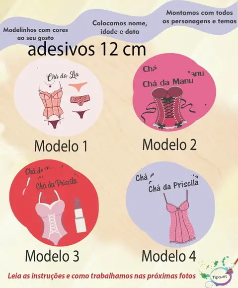 Adesivo 12 Cm-chá de Lingerie#2