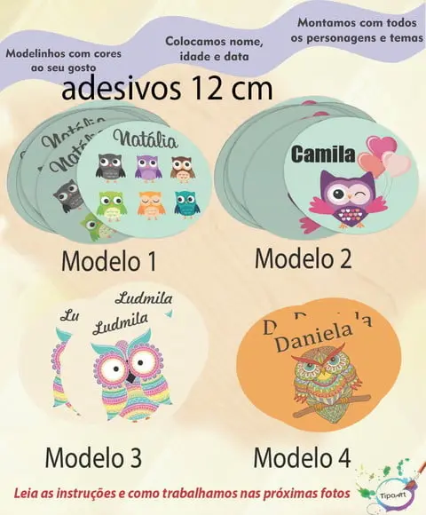 Adesivo 12 Cm-coruja