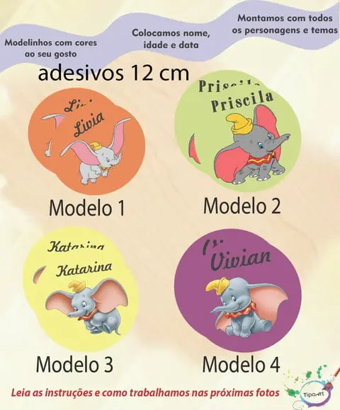 Adesivo 12 Cm-dumbo