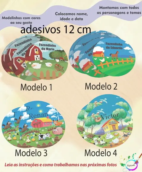 Adesivo 12 Cm-fazendinha