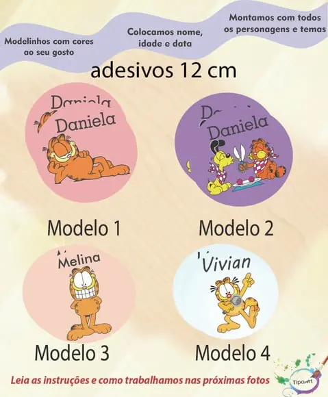 Adesivo 12 Cm-garfield