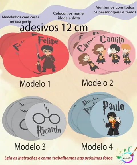 Adesivo 12 Cm-harry Potter-modelo 2