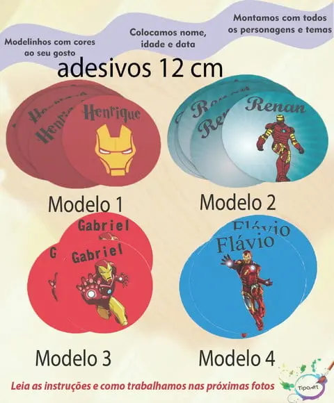 Adesivo 12 Cm-homem de Ferro