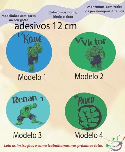 Adesivo 12 Cm-hulk