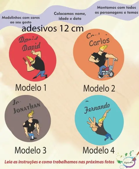 Adesivo 12 Cm-johnny Bravo