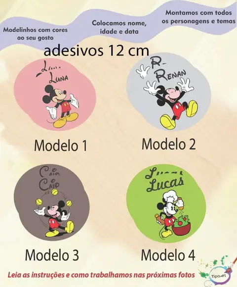 Adesivo 12 Cm-mickey