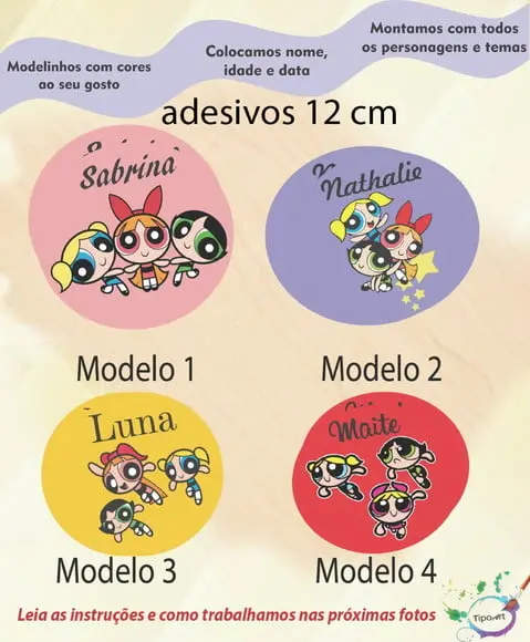 Adesivo 12 Cm-menina Super Poderosas