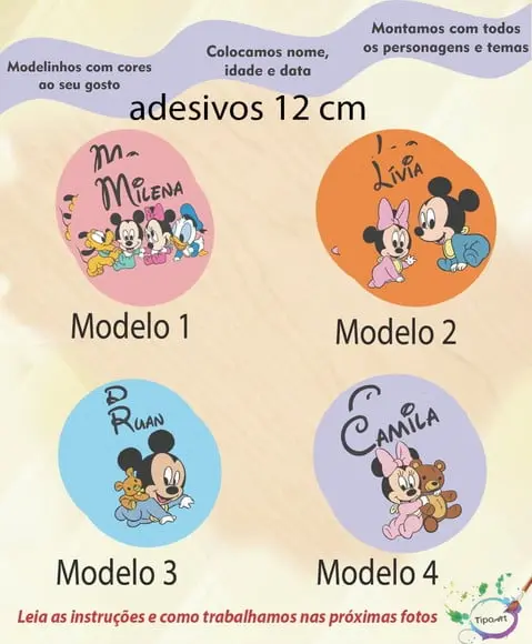 Adesivo 12 Cm-mickey Baby