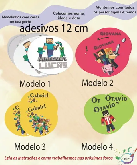 Adesivo 12 Cm-minecraft