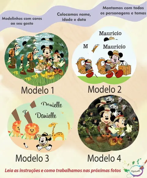 Adesivo 12 Cm-mickey Safari