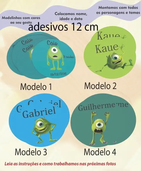 Adesivo 12 Cm-mike Wazowski