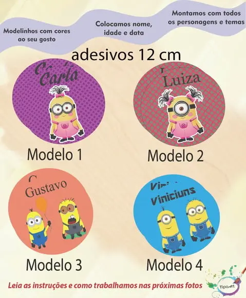 Adesivo 12 Cm-minions
