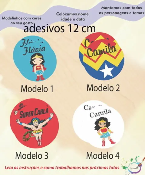 Adesivo 12 Cm-mulher Maravilha