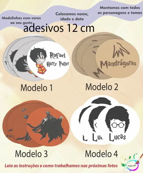 Adesivo 12 Cm-harry Potter-modelo 1